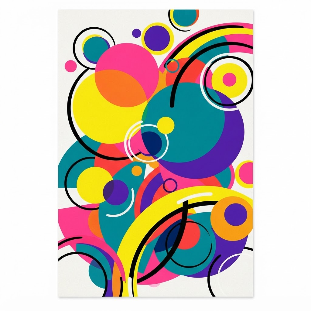 Bold geometric pop art composition